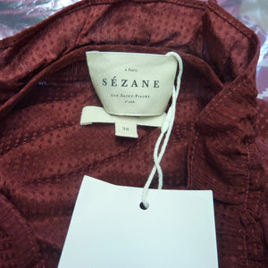 SEZANE BLOUSE LUCE BORDEAUX-SIZE UK10-FRENCH38-RED