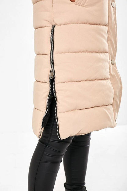 RISING MIRIAM PADDED GILET IN BEIGE Medium