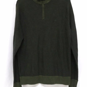 Calvin Klein half zip organic cotton jumper Green M