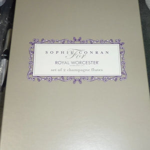 PORTMEIRION - SOPHIE CONRAN FOR ROYAL WORCESTER - CIRRUS - CHAMPAGNE FLUTES X2