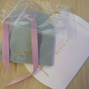 TED BAKER SEENI MINI HOOP HUGGIE EARRINGS-ROSE GOLD