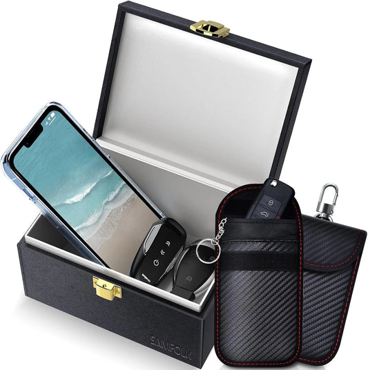Samfolk Faraday Box and Pouch 2 Pack, Keyless Entry Car Key Safe Small