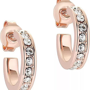 TED BAKER SEENI MINI HOOP HUGGIE EARRINGS-ROSE GOLD