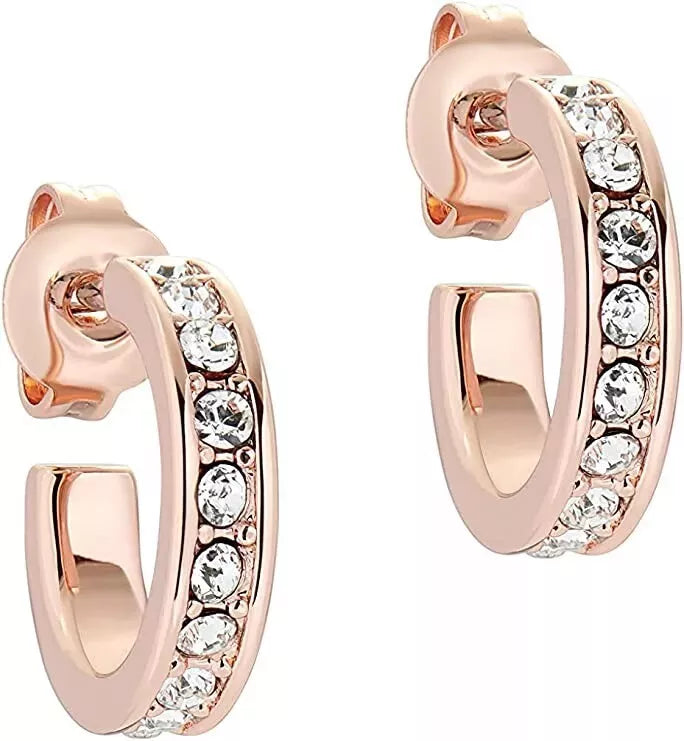 TED BAKER SEENI MINI HOOP HUGGIE EARRINGS-ROSE GOLD