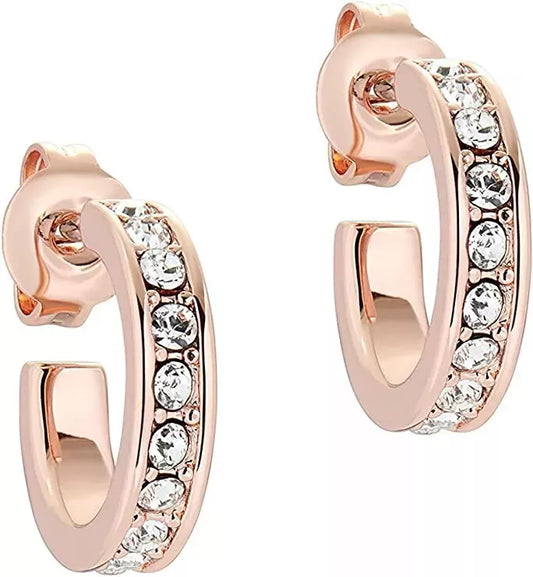 TED BAKER SEENI MINI HOOP HUGGIE EARRINGS-ROSE GOLD