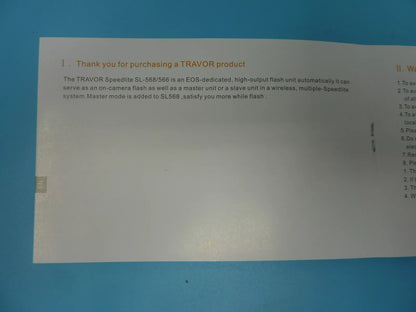 TRAVOR SL-568 SPEEDLITE FLASH