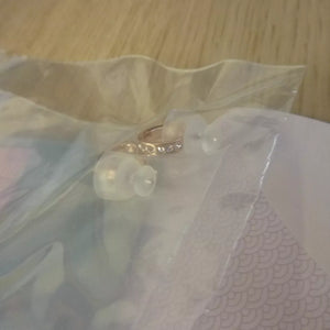 TED BAKER SEENI MINI HOOP HUGGIE EARRINGS-ROSE GOLD