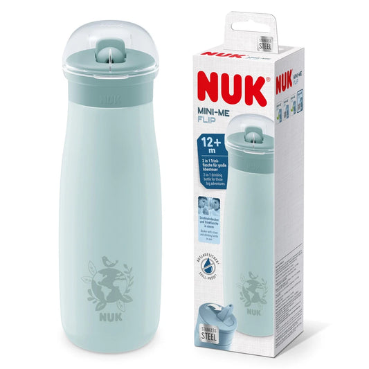 NUK Mini-Me Flip Toddler Cup With Straw , 12+ Months , 500 ml , Stainless Steel
