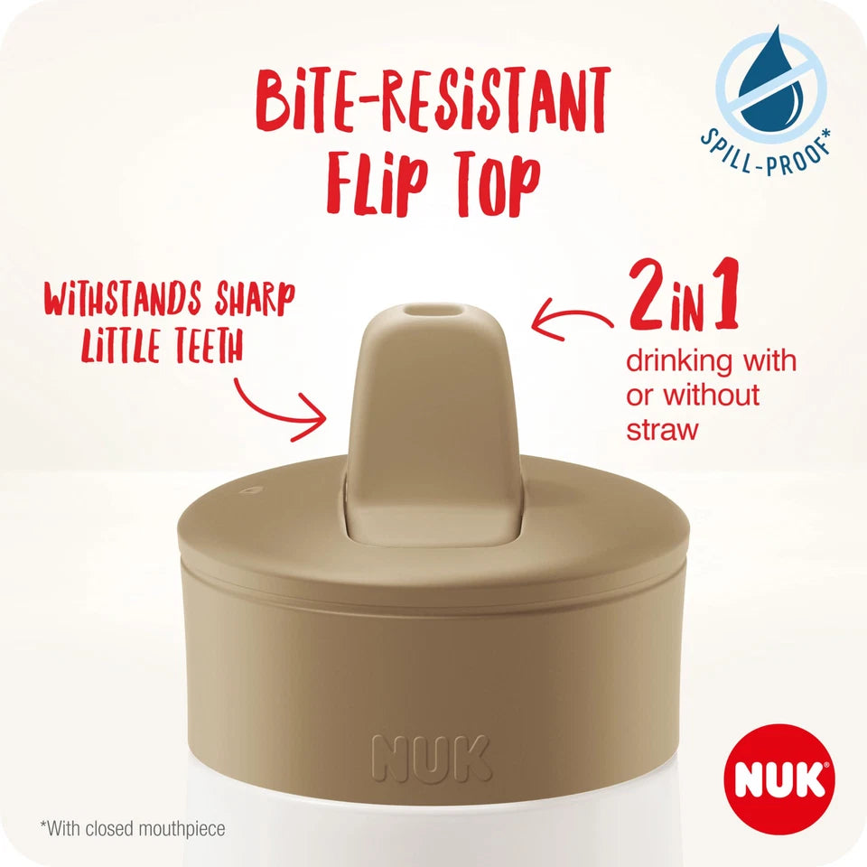 NUK Mini-Me Flip Toddler Cup With Straw , 12+ Months , 500 ml , Stainless Steel