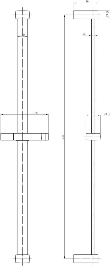 ENKI Square contemporary shower slider rail bar with hand shower holder