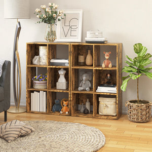 HOMCOM Industrial Style Storage Shelf, Bookcase, Bookshelf with 6 Compartments