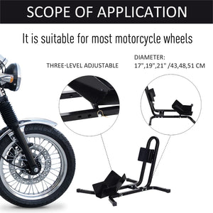 HOMCOM Metal Motorcycle Motorbike Wheel Chock Locking Stand System